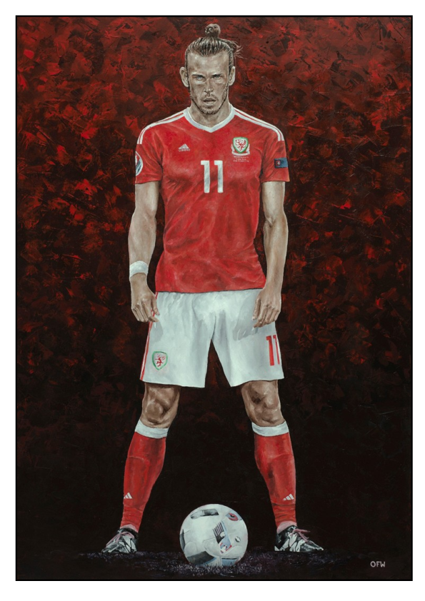 Gareth Bale painting by Owain Fôn Williams