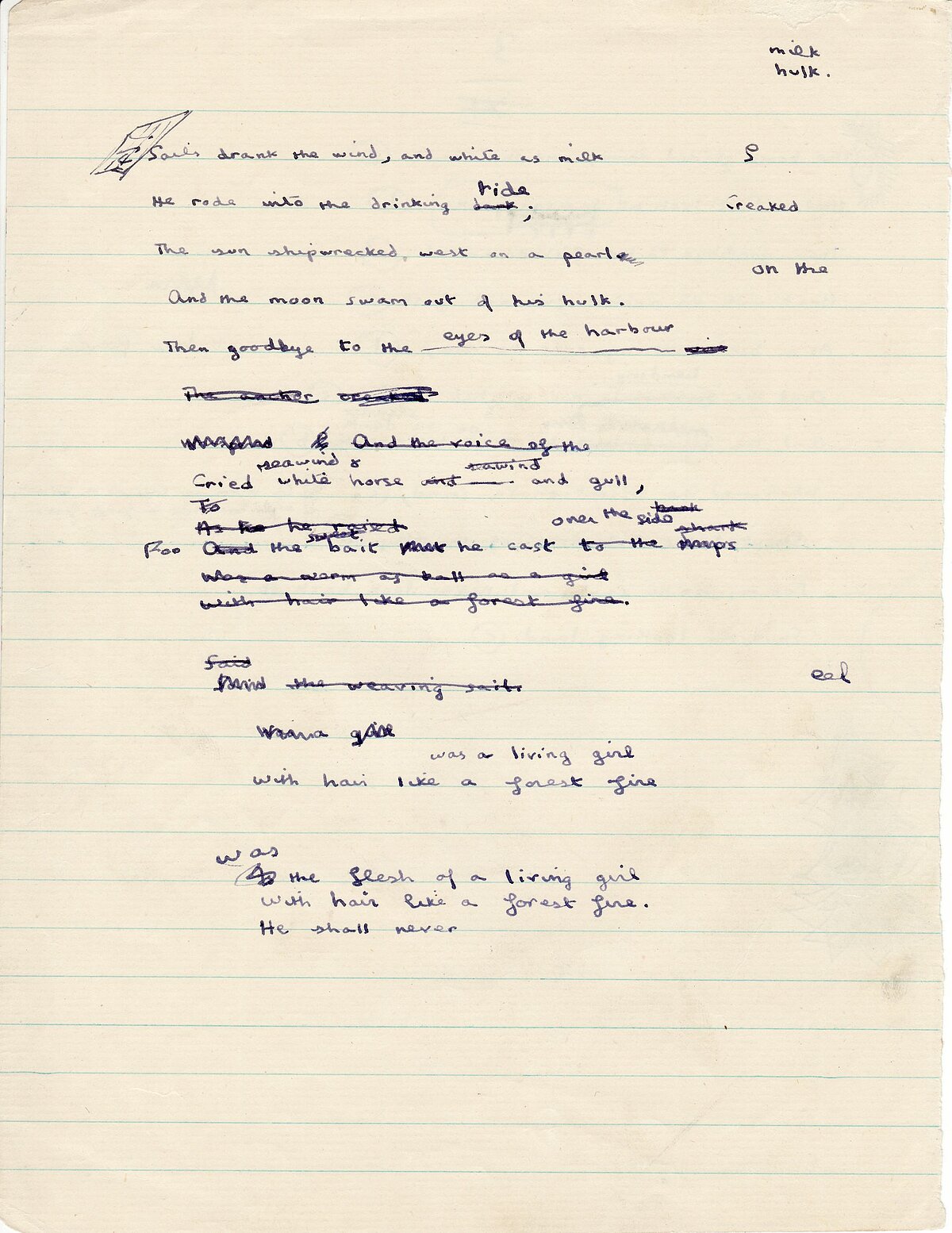 Extract from the poem 'Ballad of the Long Legged Bait', 1940.