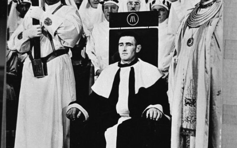 Photograph of the chairing of Dic Jones at Aberafan National Eisteddfod, 1966