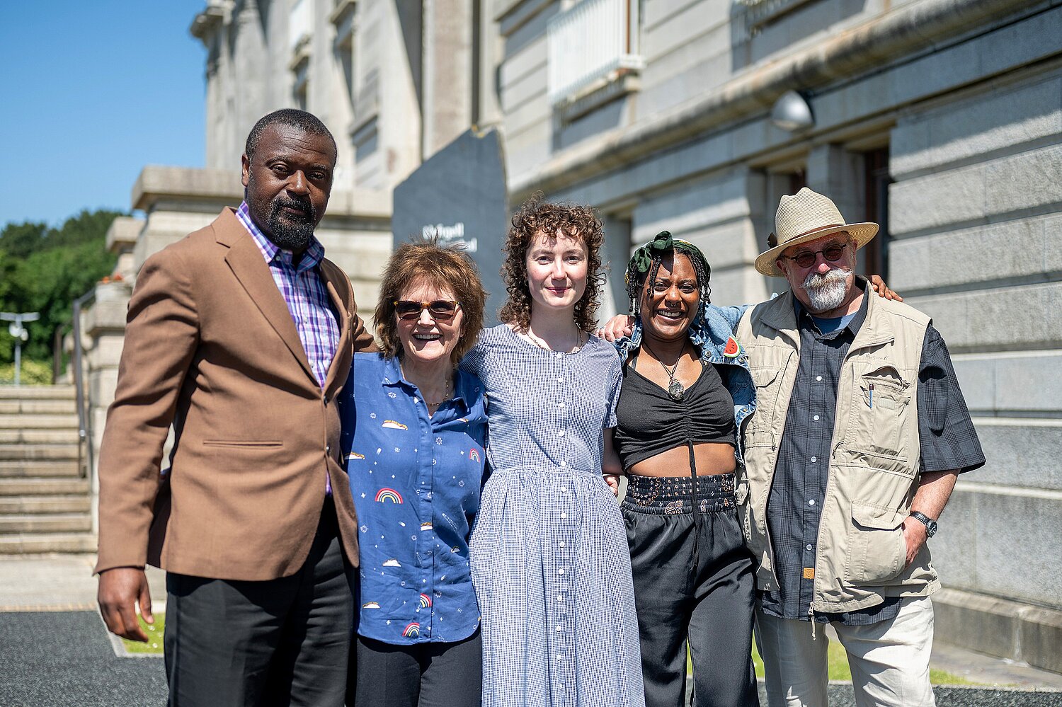 Mfikela Jean Samuel, Marian Gwyn, Esyllt Angharad Lewis, Jasmine Violet and Iwan Bala