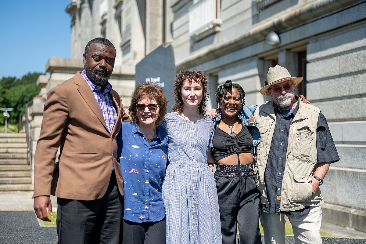 Mfikela Jean Samuel, Marian Gwyn, Esyllt Angharad Lewis, Jasmine Violet and Iwan Bala