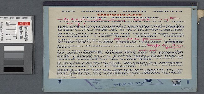 Airline Ticket for America, 29 September 1953