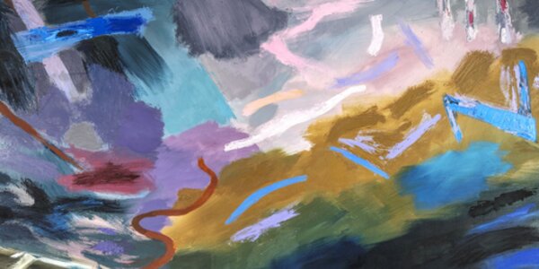 Mary Lloyd Jones, Ponterwyd / Gaia, 1991 (an abstract, colourful painting)