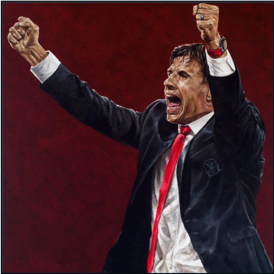Chris Coleman painting by Owain Fôn Williams