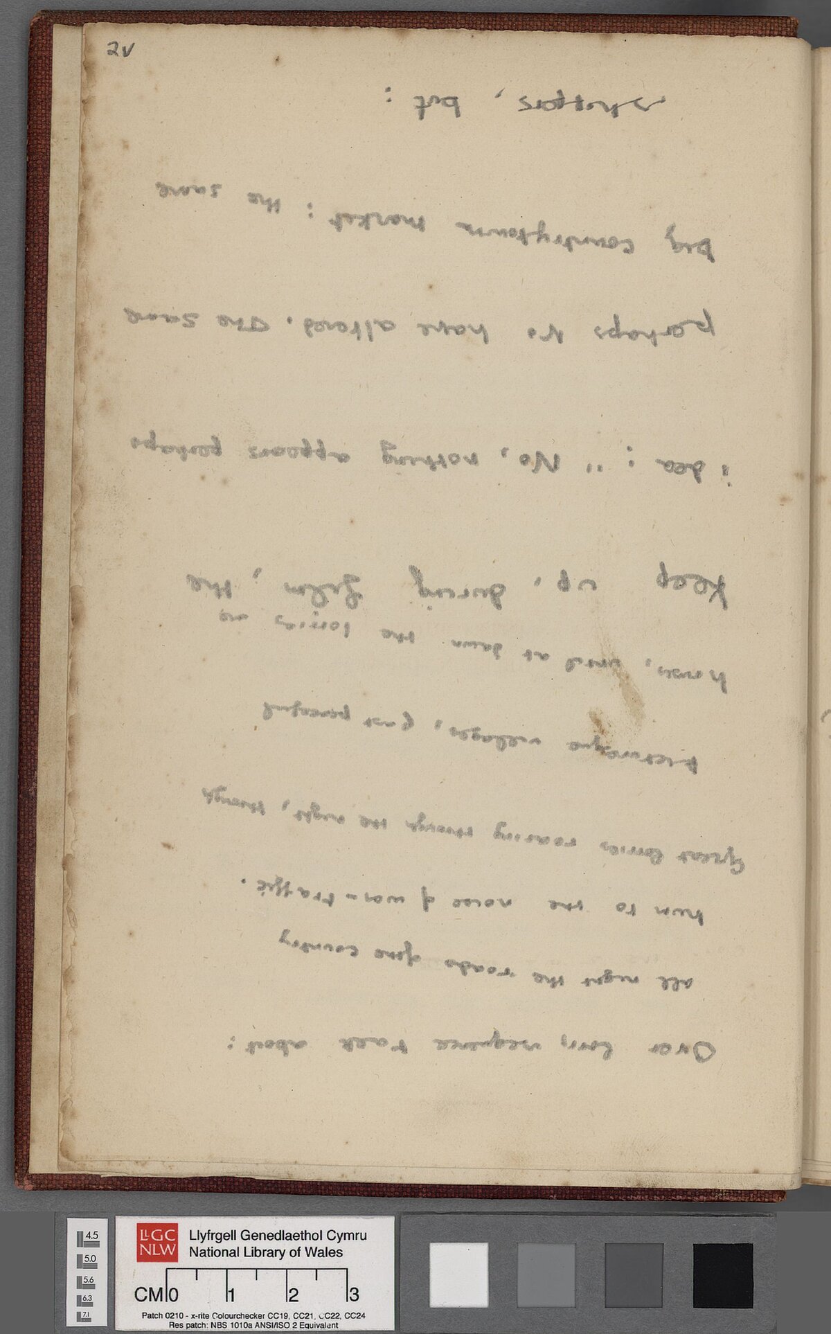 Draft of part of the script for the wartime propaganda film, 'Our Country'.