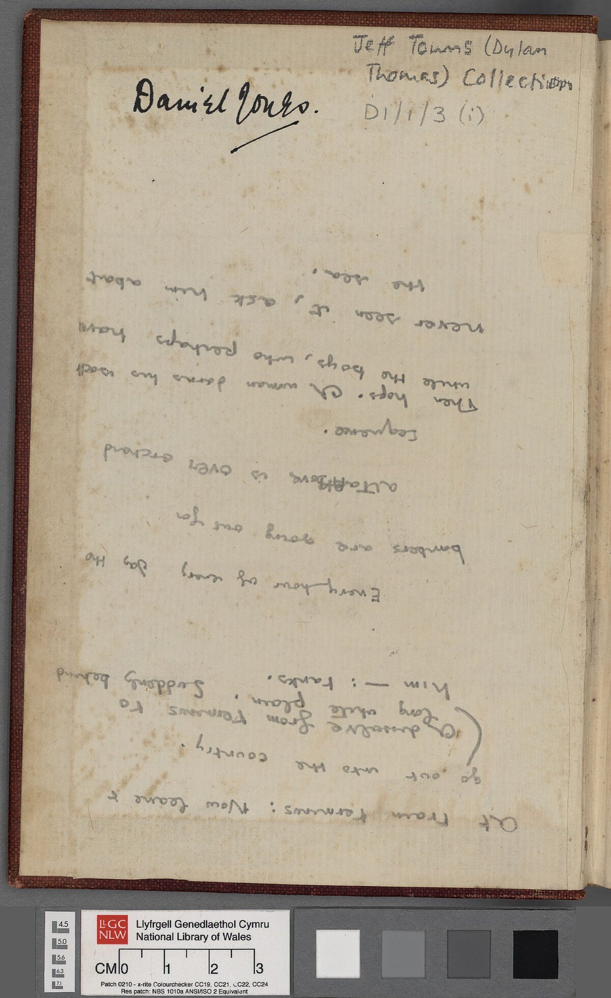 Draft of part of the script for the wartime propaganda film, 'Our Country'.