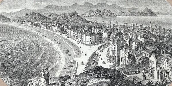 Engraving of Llandudno town