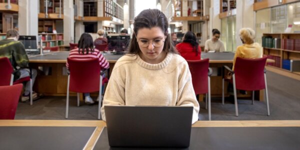 A reader in the Reading Room
