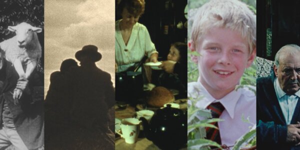 A compilation of still images from the films mentioned in the associated article - The Sheep Stealer, Y Chwarelwr, Mam, Blue Kenny and Oed yr Addewid.