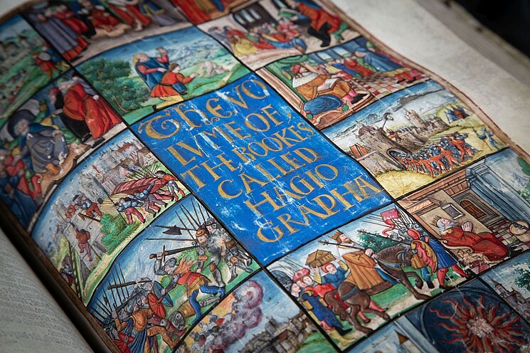 An image of a bible from the exhibition 'Reunited: The Great Bibles of Henry VIII and Thomas Cromwell'