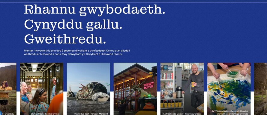 Sceenshot of Culture and Climate Cymru website