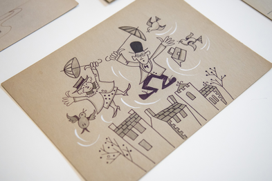 Rare cartoons by renowned portrait artist David Griffiths