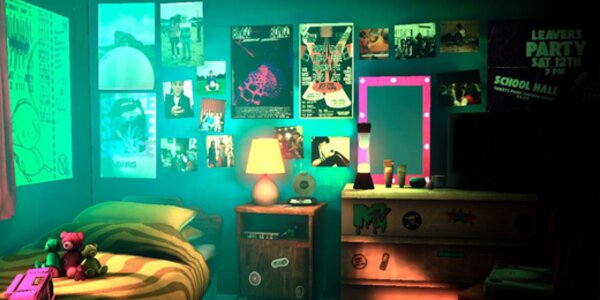 A VR image of a bedroom.