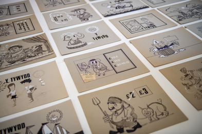 Rare cartoons by renowned portrait artist David Griffiths