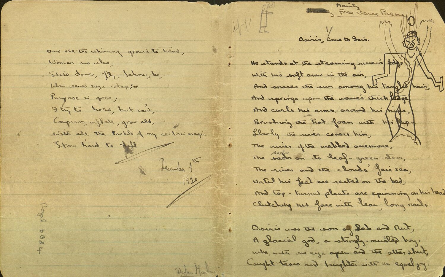 The first and last page of the 1930 Notebook.