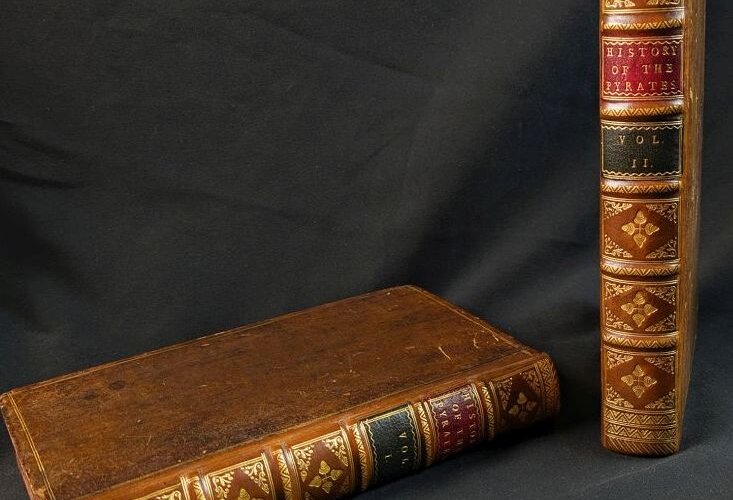 Both volumes of the Library's copy of 'The General History of the Pyrates'