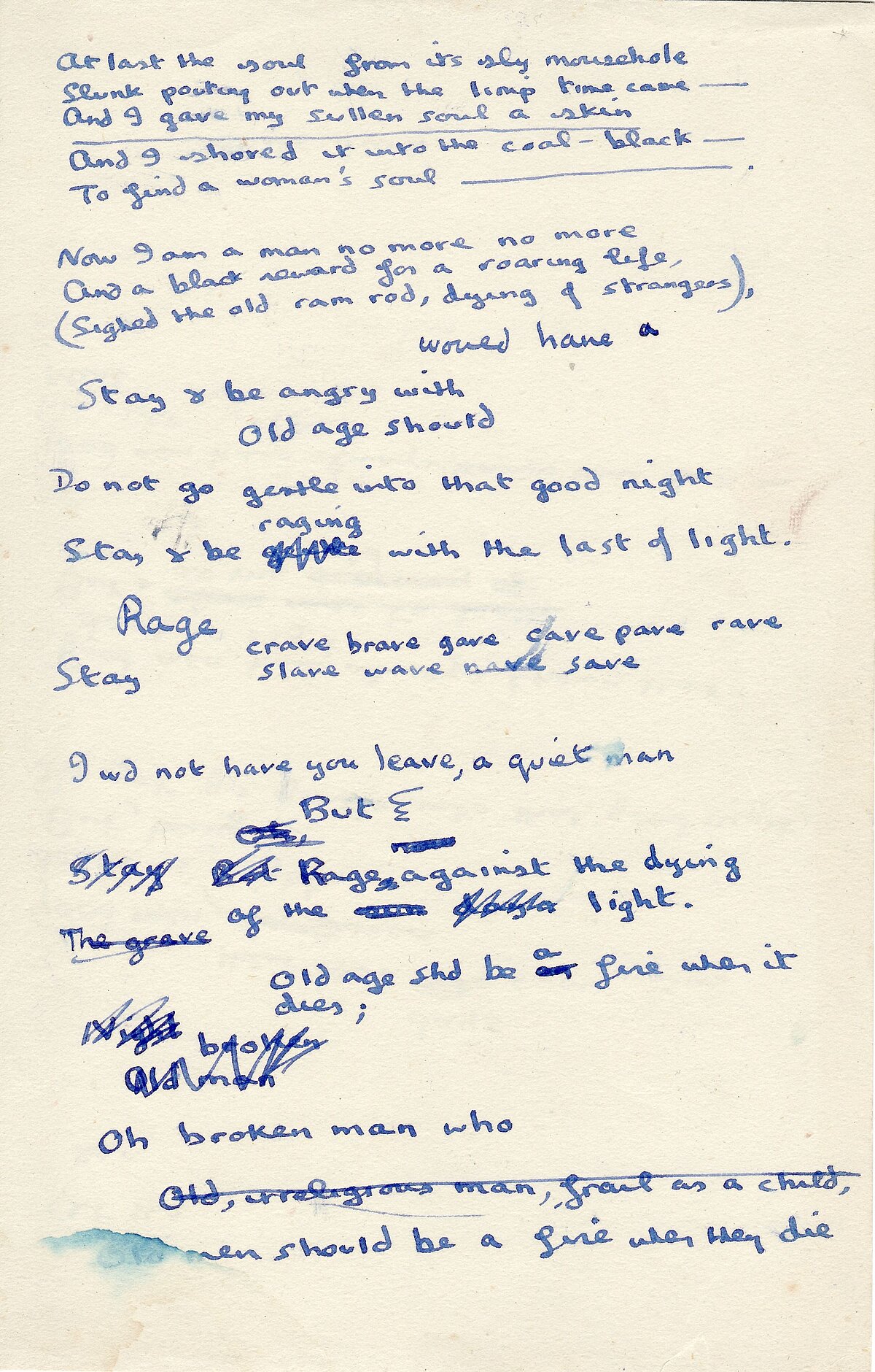 Worksheet for 'Do Not Go Gentle Into That Goodnight'.