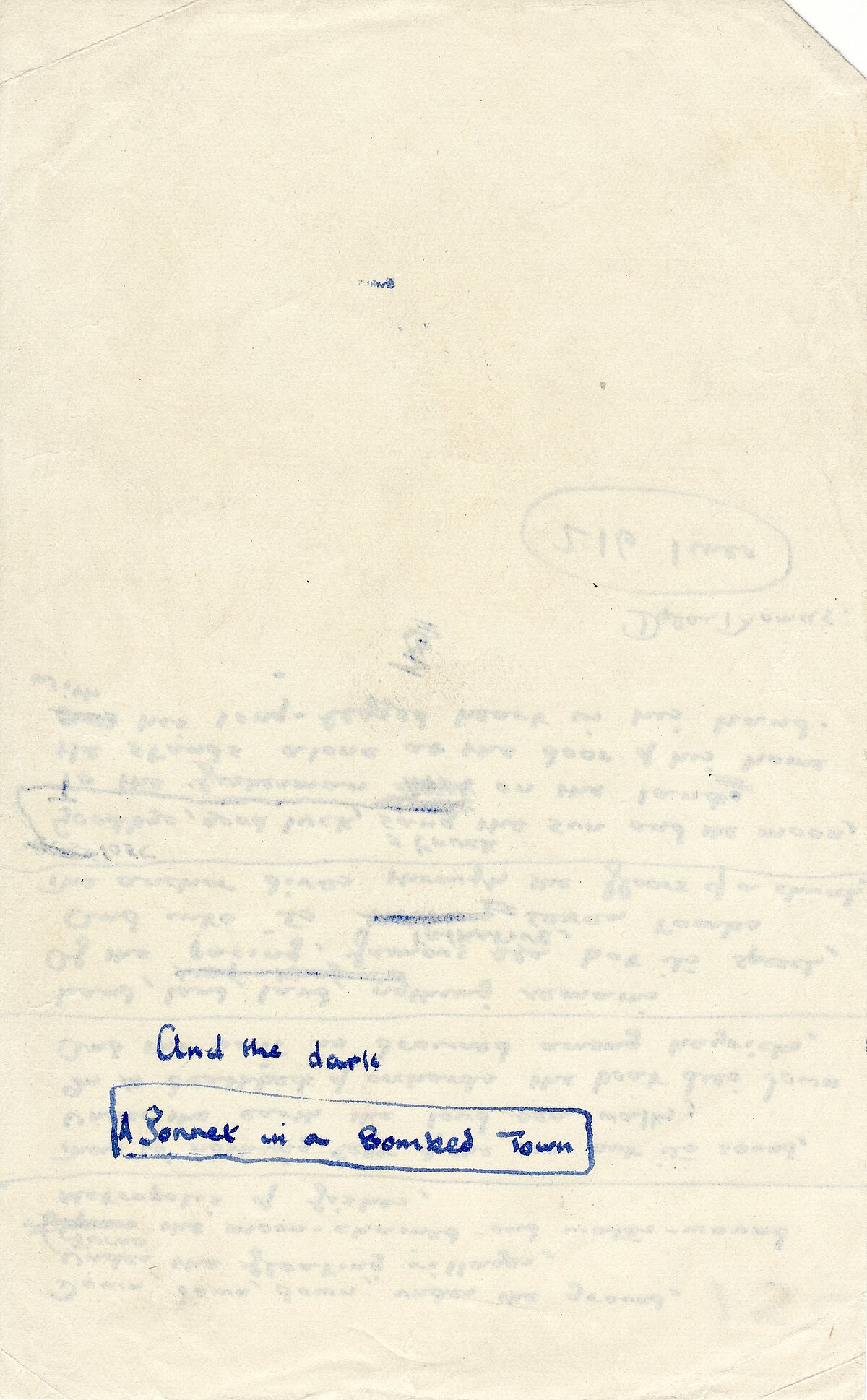 Extract from the poem 'Ballad of the Long Legged Bait', 1940.