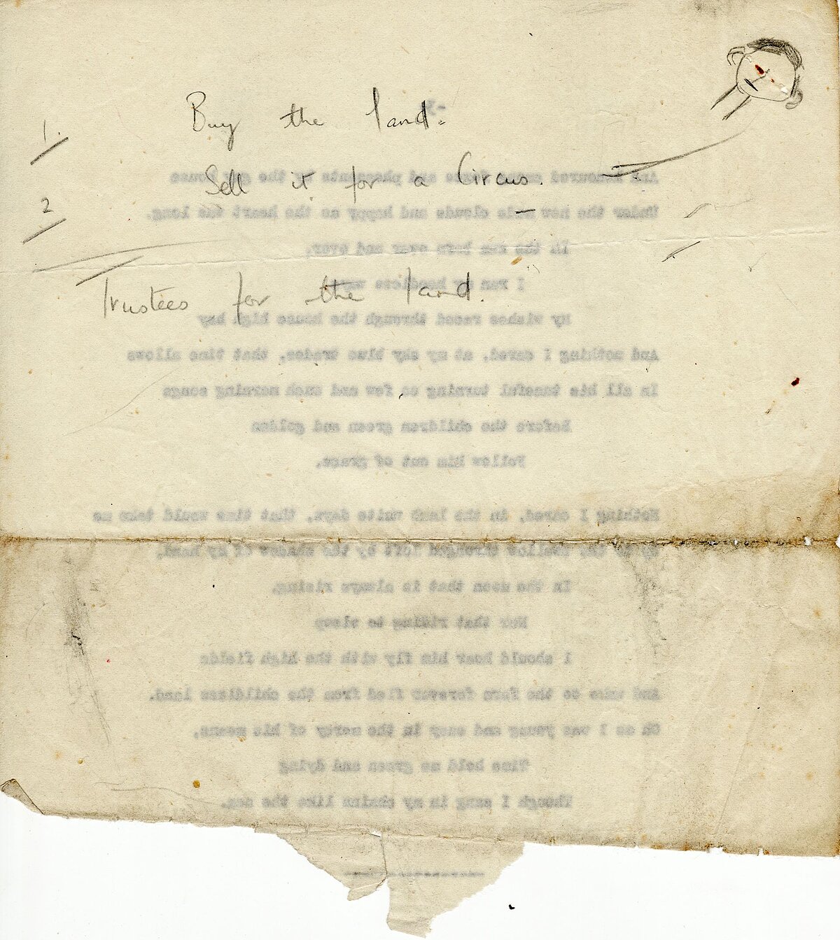 Typescript of 'Fern Hill'.