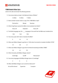 1588 Welsh Bible Quiz