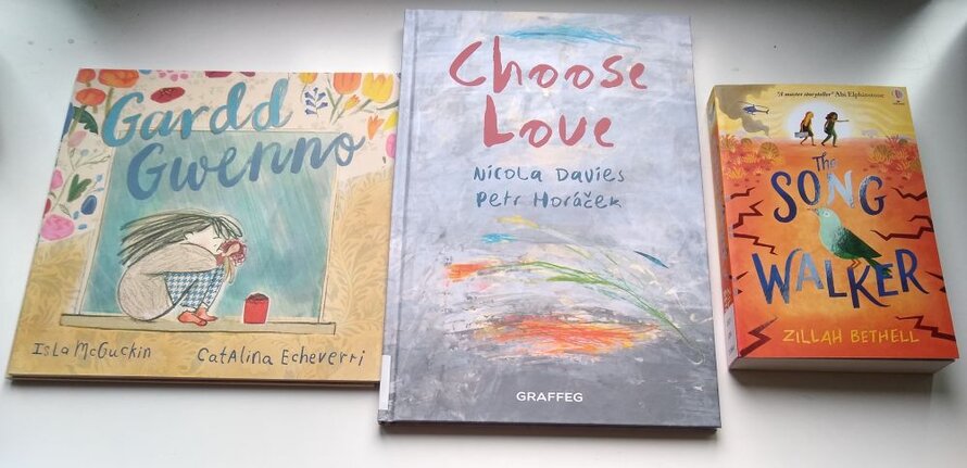 The three Welsh related books on the shortlists for the Yoto Carnegie 2024 Award for writing and illustrations.