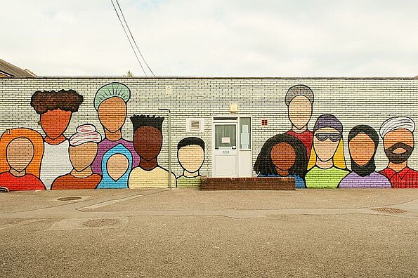 Unveiling of a new mural at Cathays High School Cardif