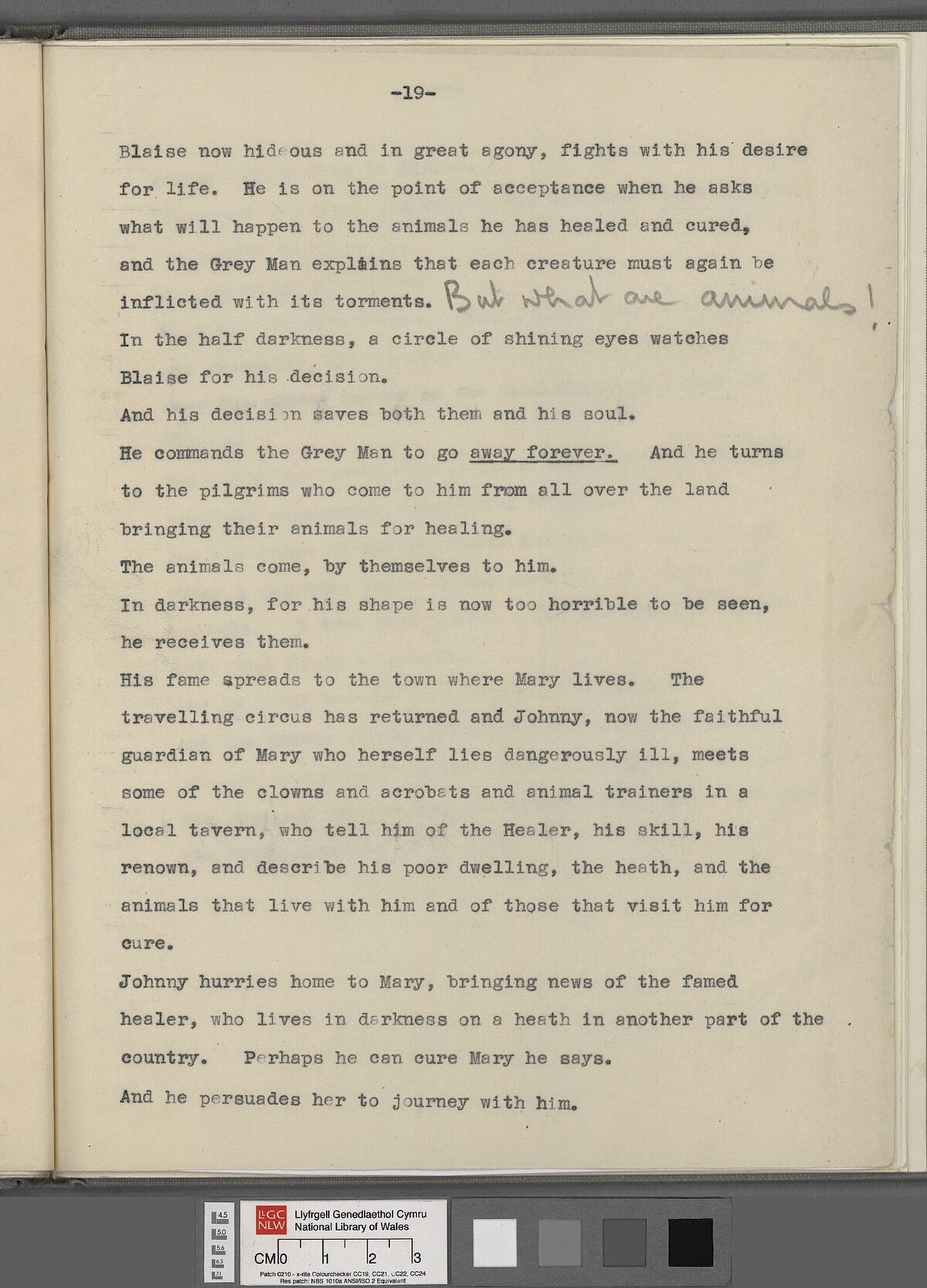 'The Shadowless Man' script, a project for a film by Dylan Thomas.