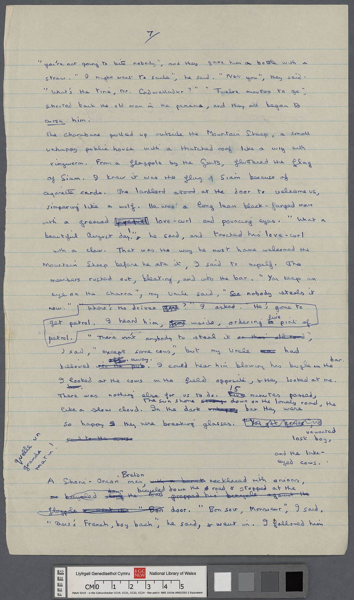 Manuscript draft of one of Dylan's most famous stories, 'A Story', or, 'The Outing'.