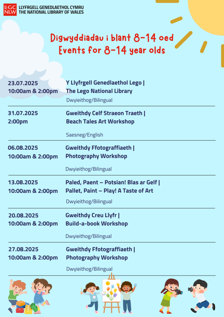 Programme of events for 8-14 year olds