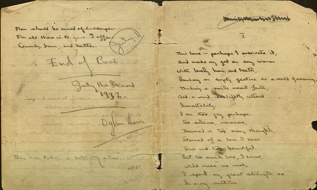 The first and last page of the 1932 Notebook.