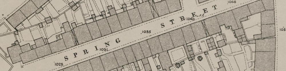 Detail from an Ordnance Survey Town Plan showing a street in Dowlais, Merthyr Tydfil.