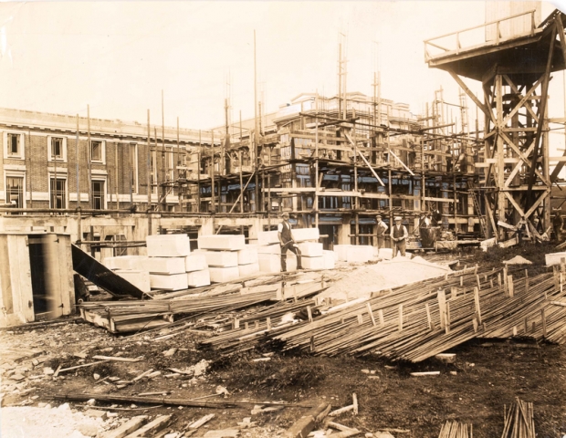 A building site, The National Library of Wales, 1911-1916 npc