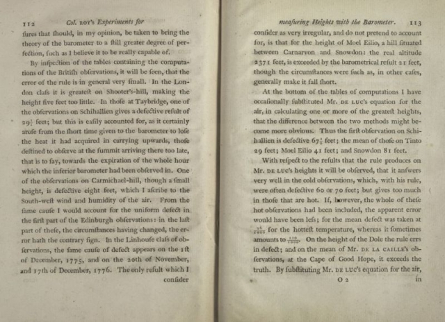 A page where the experiments undertaken at Moel Eilio and Snowdon mountains are mentioned. h