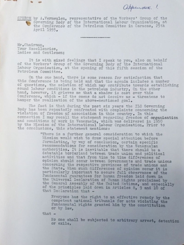 Typescript of Sir Guildhaume Myrddin-Evans speech, page 1 h