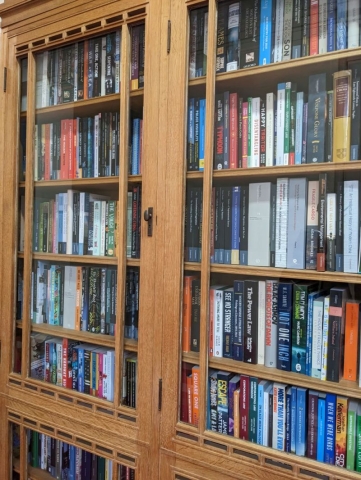 Books on the shelf h