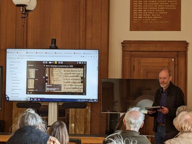 David Moore of LLGC giving a presentation h