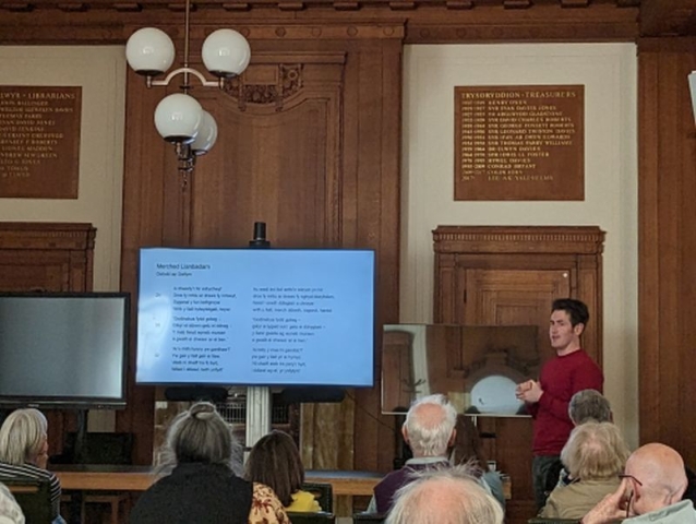 Eurig Salisbury of Aberystwyth University reading the poetry of Dafydd ap Gwilym h