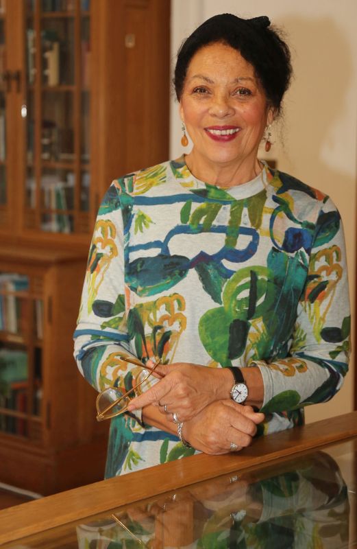 Professor Charlotte Williams in the Summers Room at The National Library of Wales