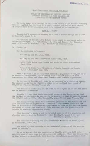 Extract from the report on Rhondda Borough Council discussing the status of the authority h