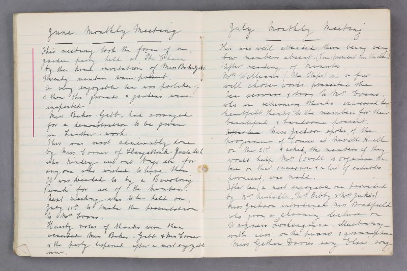 Llanwenarth W.I. Minutes Book, June 1923 [Gwent Archives]