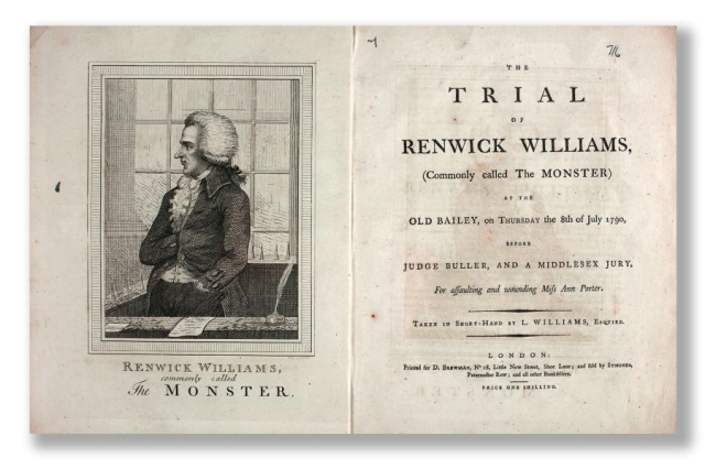 The title page of the pamphlet and an image plate depicting Renwick Williams cc