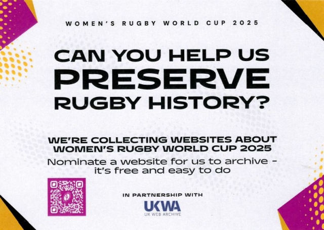 An appeal from the UK Web Archive to collect websites about the Women's World Cup 2025 cc
