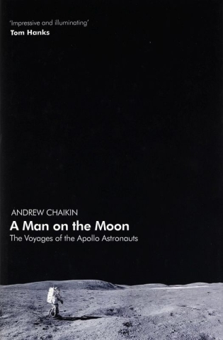 The cover of 'The man on the moon: the voyages of the Apollo astronauts' by Andrew Chaikin cc