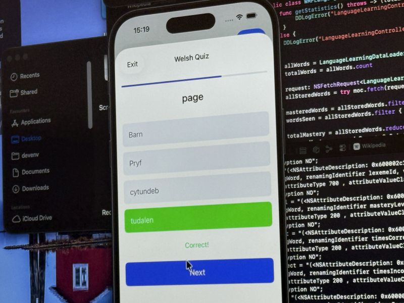 A prototype of an app developed using Wikidata to help Welsh learners develop their vocabulary