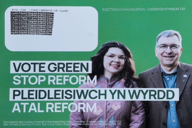 Green Party election communication, Caerdydd Ffynnon Taf, 2026 h