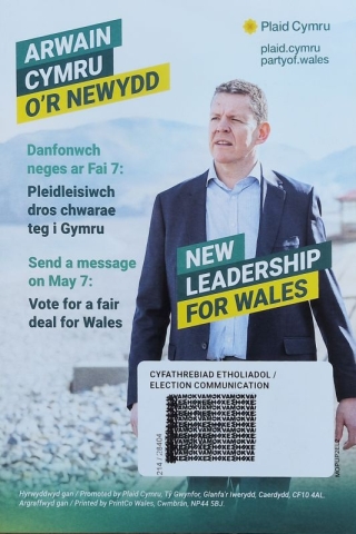 Election communication for Plaid Cymru, 2026 h